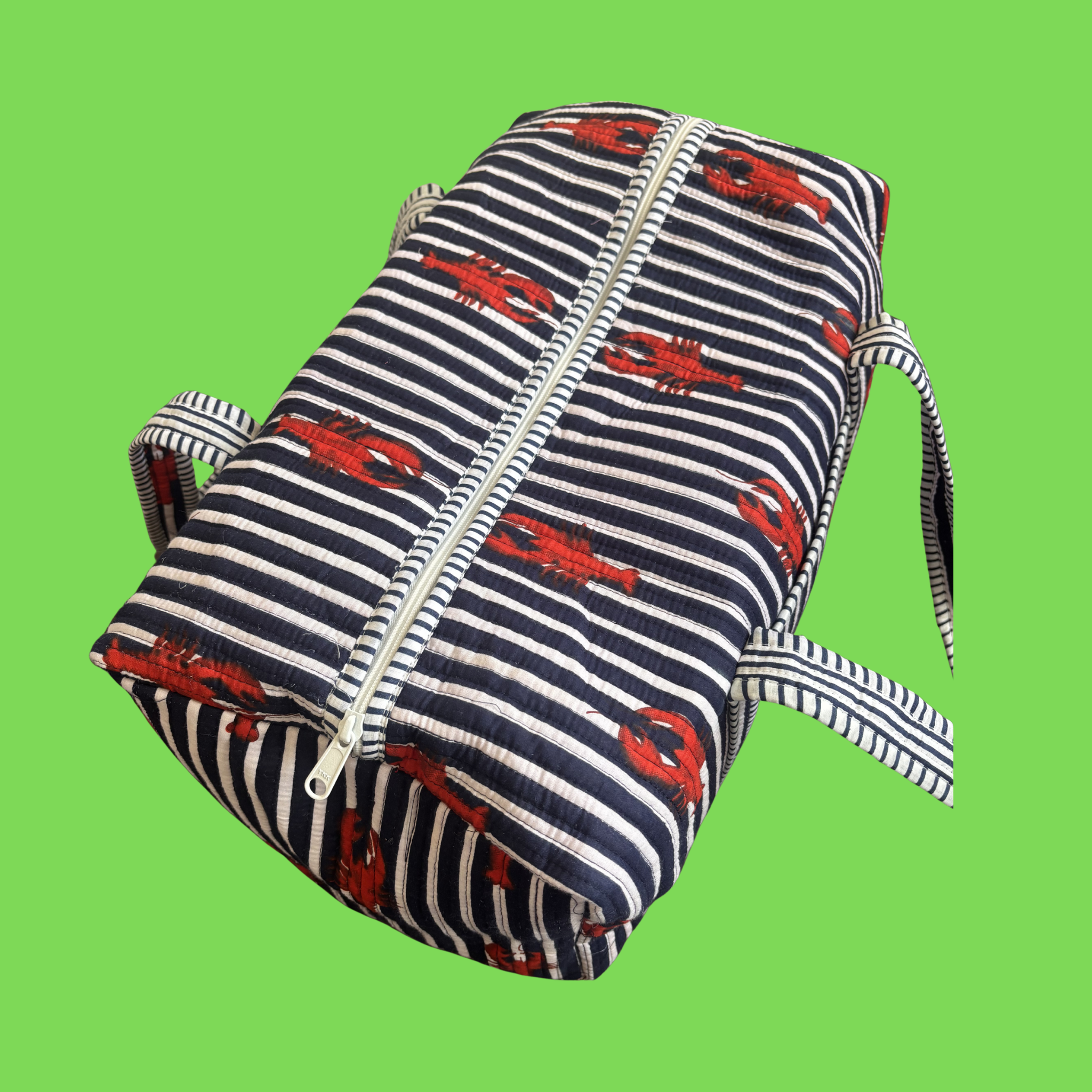 NEW Navy & White Striped Lobster Weekend Duffle Bag