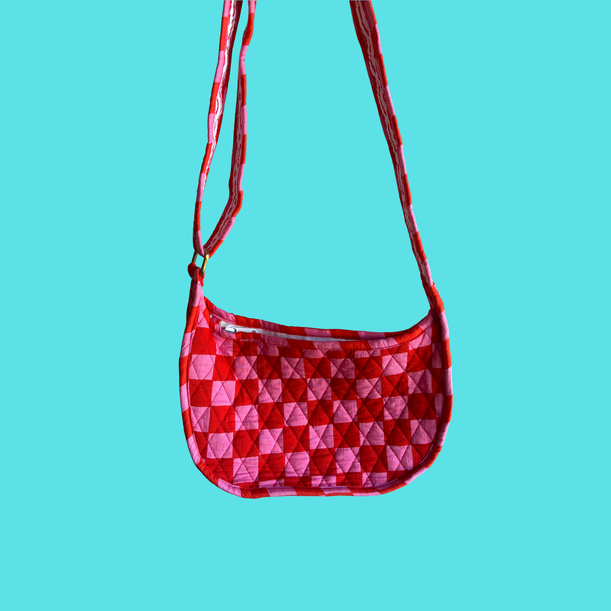 Pink & Red Checkerboard Side Mini Bag