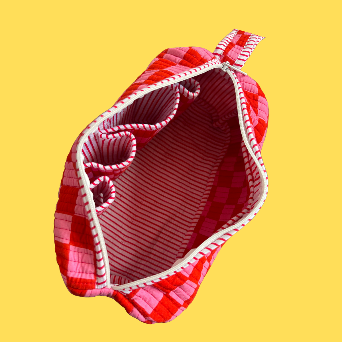 Pink & Red Checkerboard Hairstyling Tool Bag