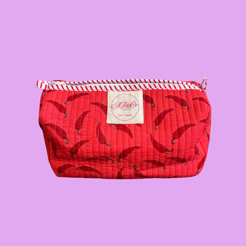 Red Chilli Pepper Wash Bag Set (Set of 3)
