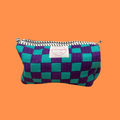 Purple & Turquoise Checkerboard Wash Bag Set (Set of 3)
