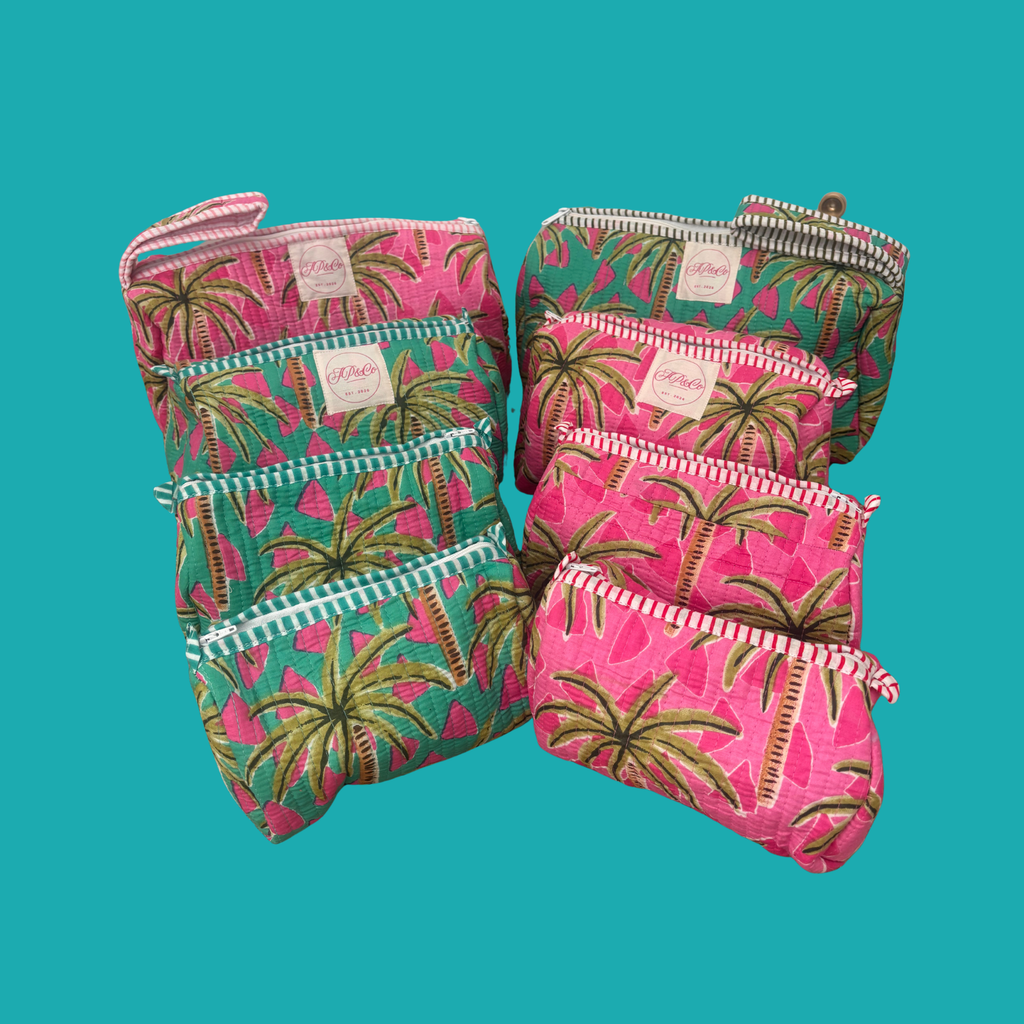 Miami Palm Pink Sunset Hairstyling Tool Bag