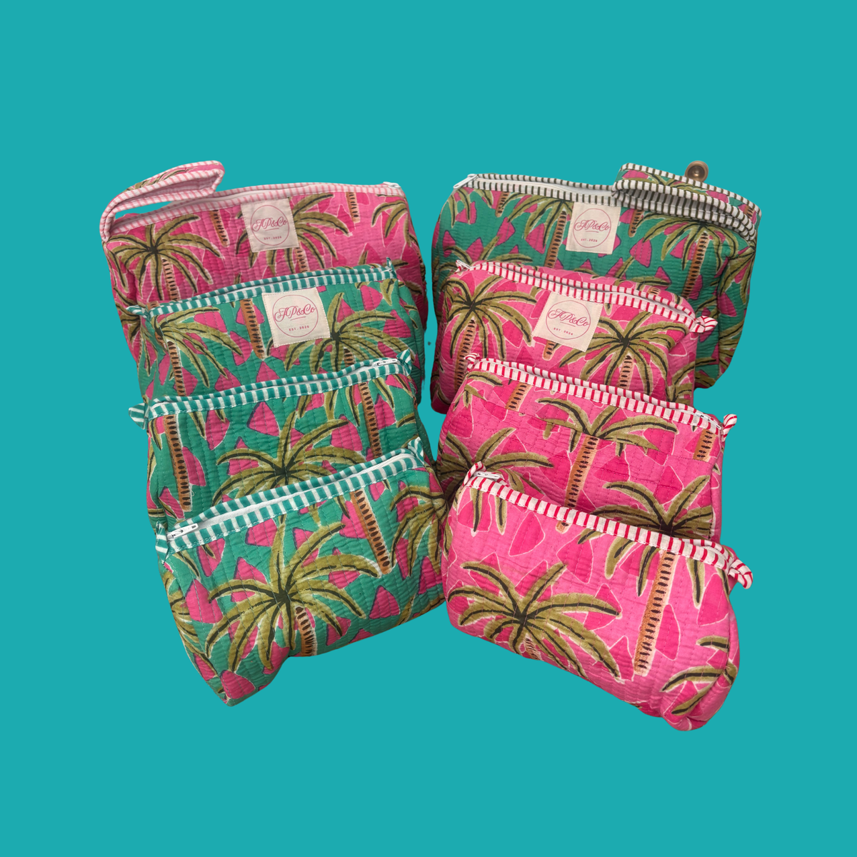 Miami Palm Pink Sunset Hairstyling Tool Bag