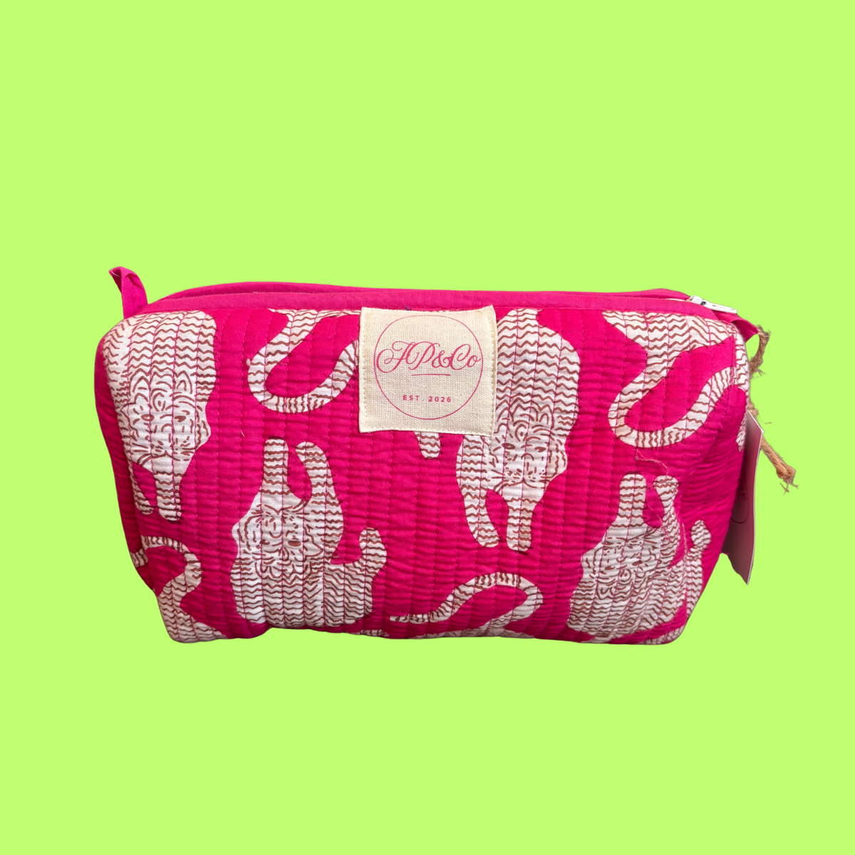 Pink & White Tiger Wash Bag Set (Set of 3)