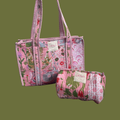 NEW Pink Patchwork Midi Tote Bag + Travel Pouch