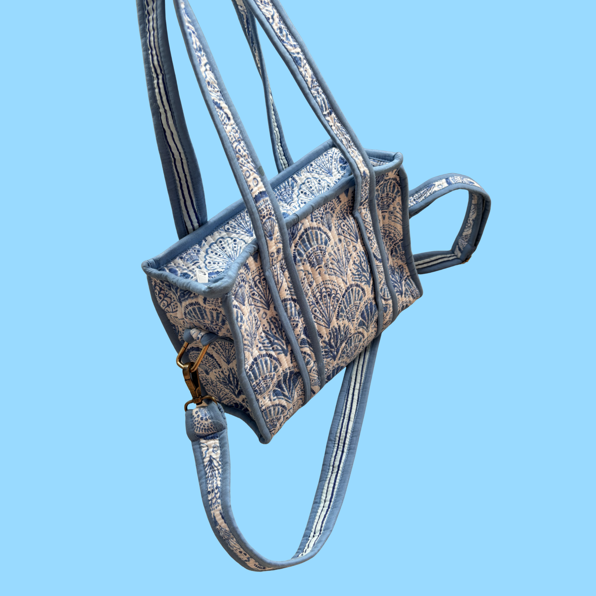 NEW Blue Shells Mini Tote Crossbody Bag