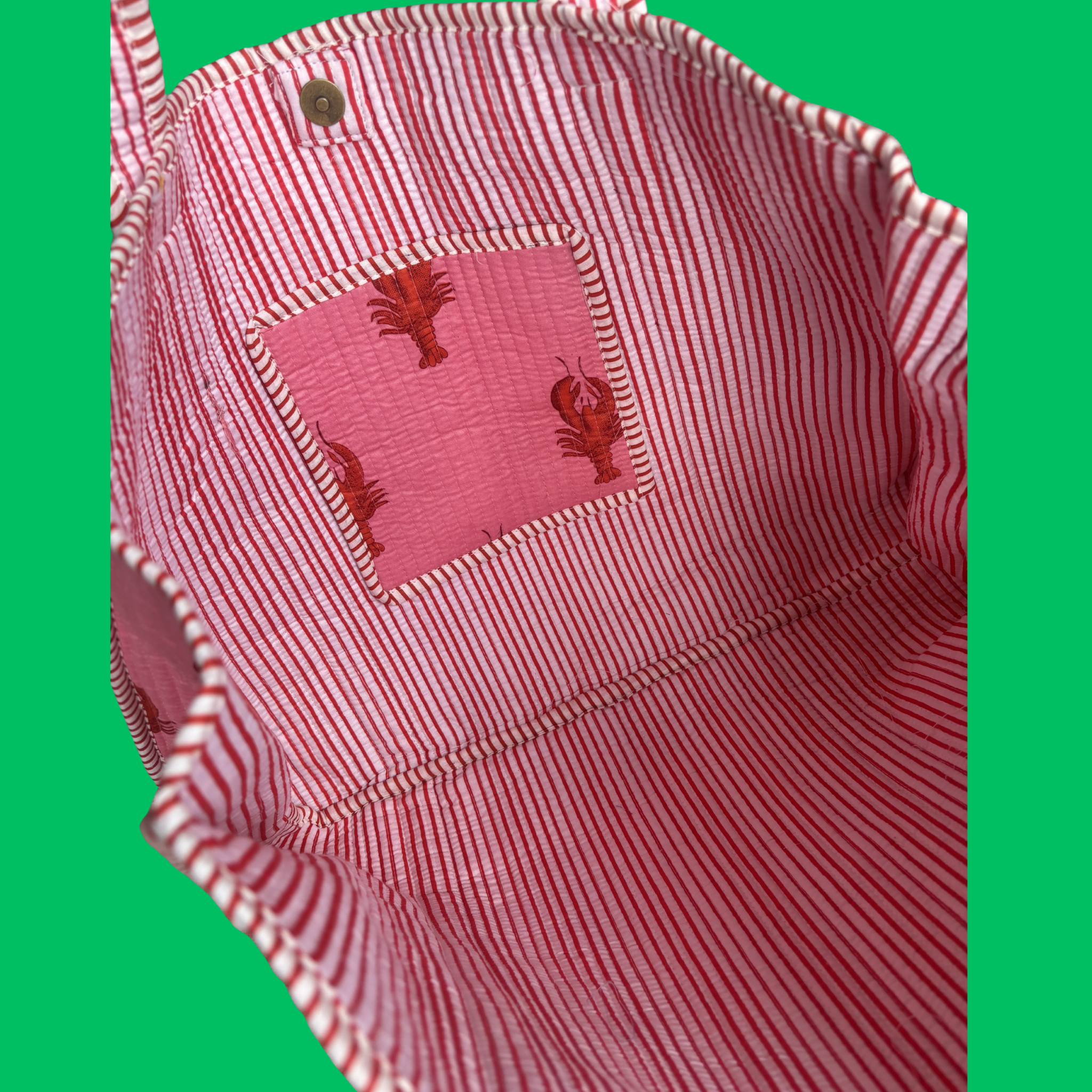 NEW Pale Pink Lobster Screen Print Tote Bag