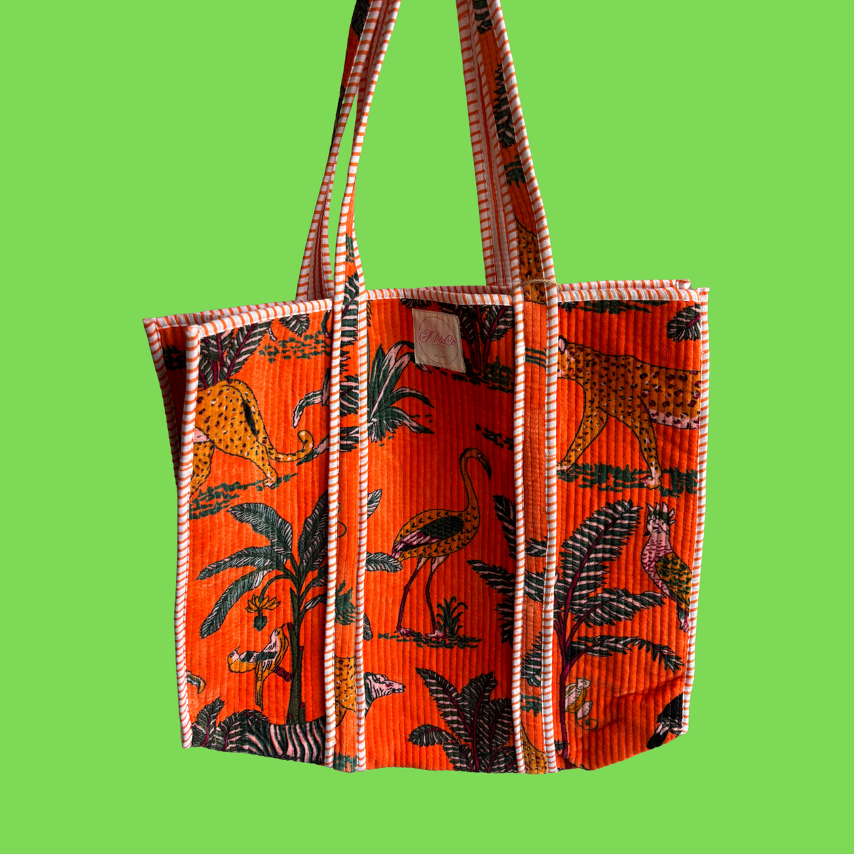 NEW Velvet Orange Tropical Tote Bag