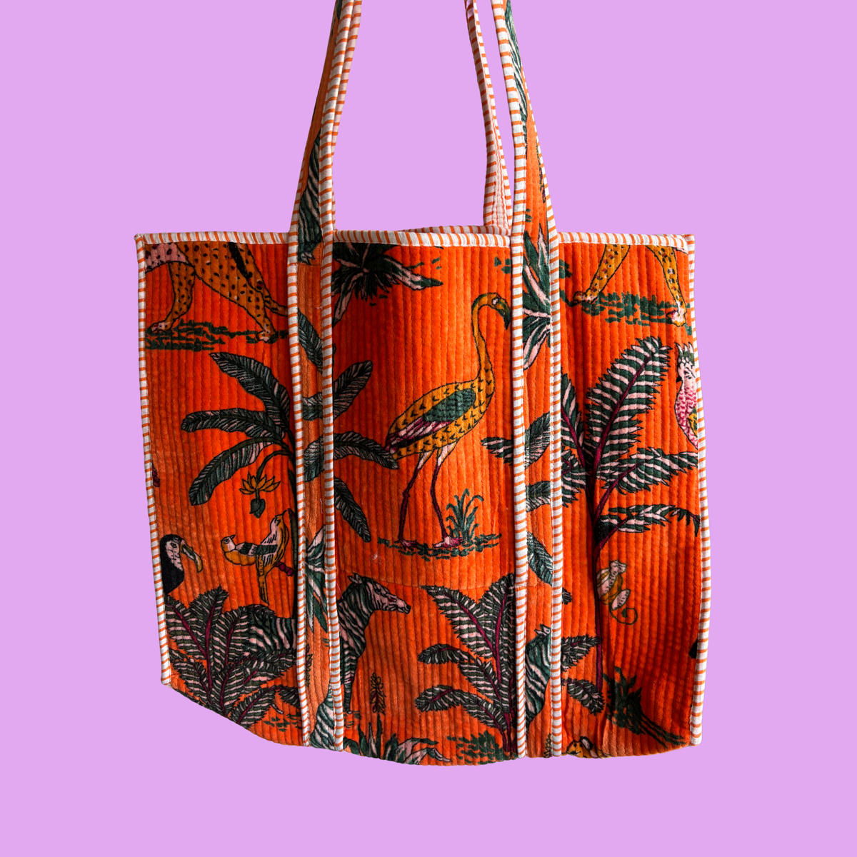 NEW Velvet Orange Tropical Tote Bag