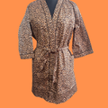 Short Leopard Print Kimono on an orange background