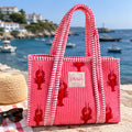 Light Pink Lobster Midi Tote