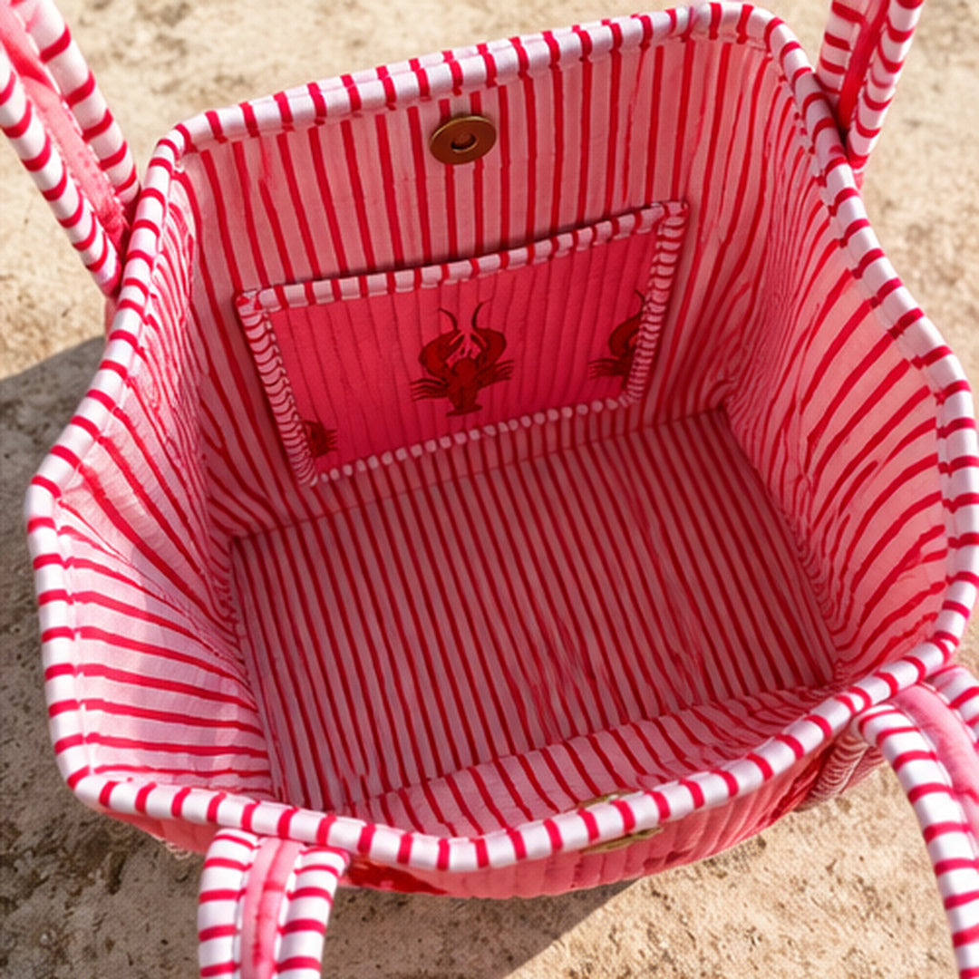 Light Pink Lobster Midi Tote