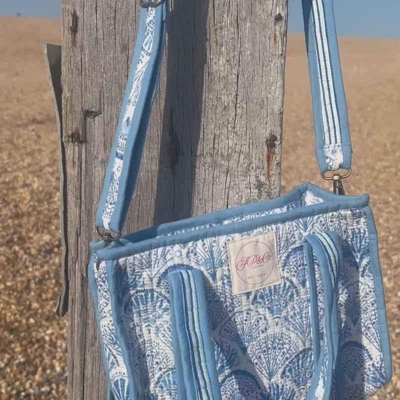 NEW Blue Shells Mini Tote Crossbody Bag